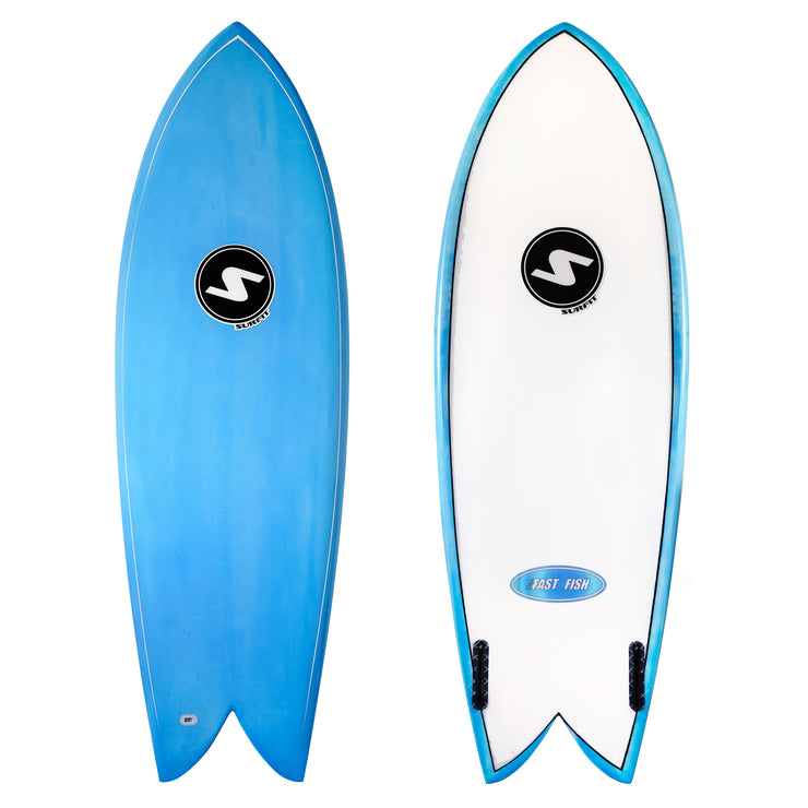 SURFit Fast Fish Surfboard Futures High Performance Fish Blue Tint
