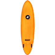 SURFit High Performance Custom Epoxy Mid Length Surfboard Orange Twin Fin